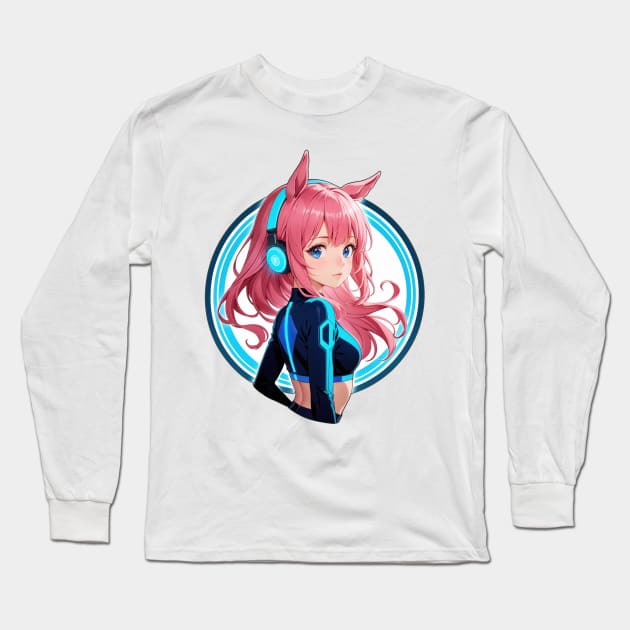 SciFi bunny girl Long Sleeve T-Shirt by KawaiiDreamyPixie